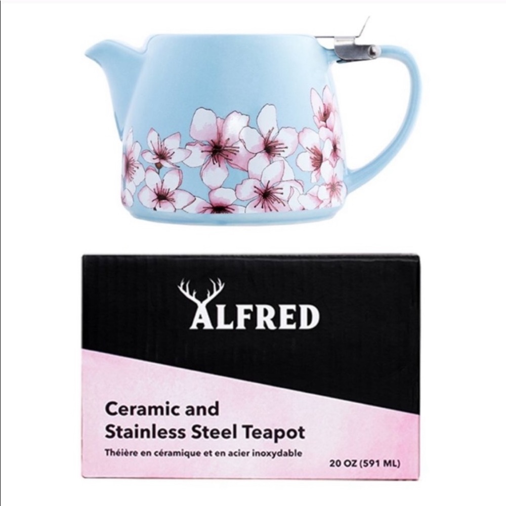 New in Box Alfred Ceramic & Stainless Steel Teapot